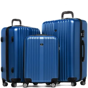 Set de valise rigide bleu TOULOUSE ensemble de bagage extensible